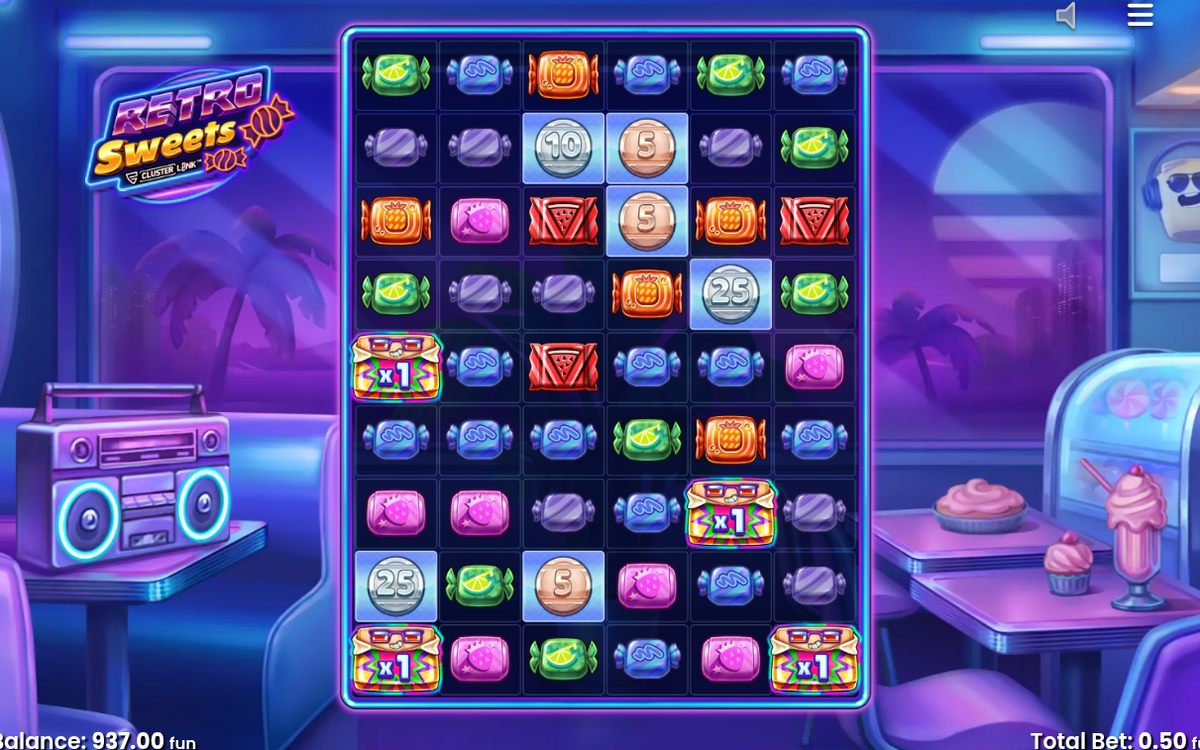 Pågående Free Spins-runda i Retro Sweets