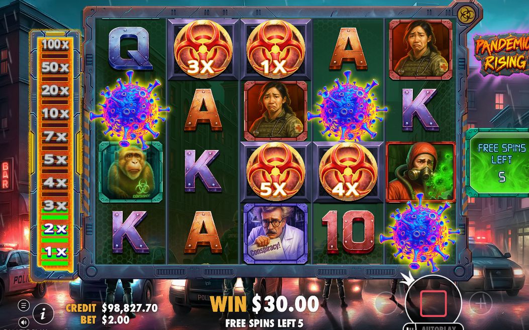 Free spins med Wild-symboler som stannar kvar på rutnätet
