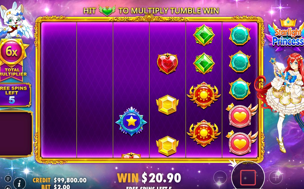 Total Multiplier växer när Multiplier-symboler landar
